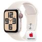 Apple Watch SE GPS + Cellular 40mm Starlight Aluminum Case with Starlight Sport Band - S/M, , large