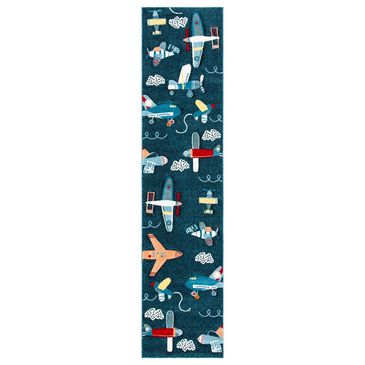 Safavieh Carousel CRK167 2"3" x 10" Navy and Ivory Kids Runner, , large