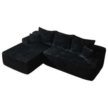 HOMLUX 2-Piece L-Shaped Sectional with Left Facing Chaise in Black, , large