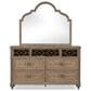 Furniture of America Lyris 7-Drawer Dresser and Mirror in Rustic Oak, , large