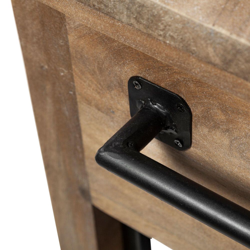 Mercana Stuart I Kitchen Island in Light Brown and Matte Black, , large