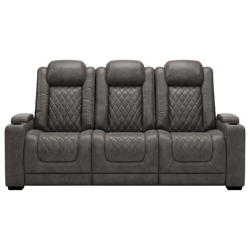 Signature Design by Ashley HyllMont Power Recliner Sofa with Power Headrest in Gray, , large