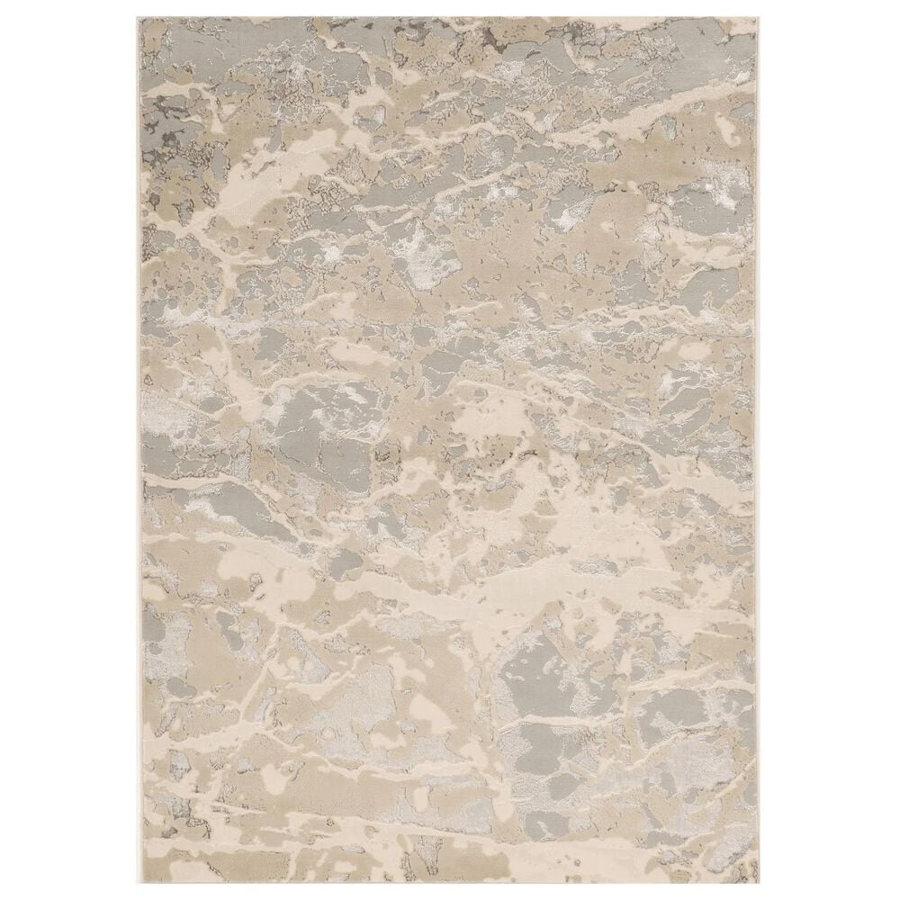 Kas Oriental Rugs Luna Asbury 9"10" x 13"2" Sand and Grey Area Rug, , large