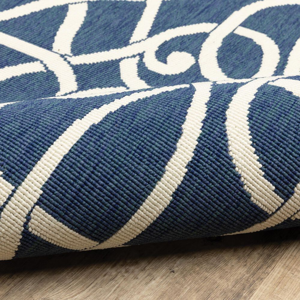 Oriental Weavers Meridian 2205B 2&#39;3&quot; x 7&#39;6&quot; Navy Runner, , large