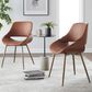 LumiSource Fabrico Side Chair with Camel Faux Leather Cushion in Antique Copper (Set of 2), , large