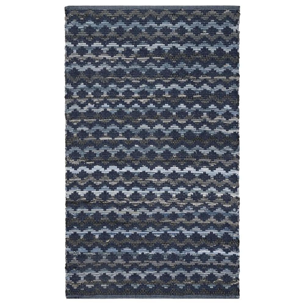 Safavieh Montauk 3" x 5" Turquoise, Navy Blue and Black Area Rug, , large