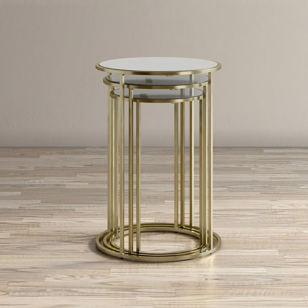 Waltham Global Archive Nesting Tables in Riviera Gold &#40;Set of 3&#41;, , large