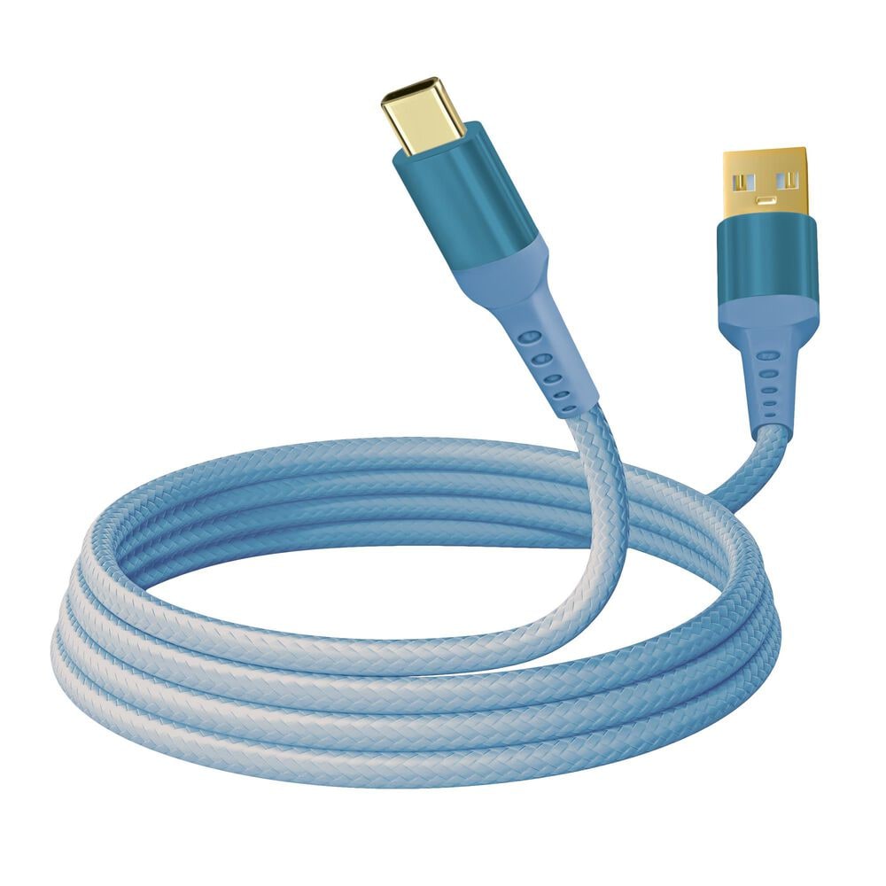 Pom Gear MaxCharge 24K 6" Shielded USB Type-C Cable in Blue, , large