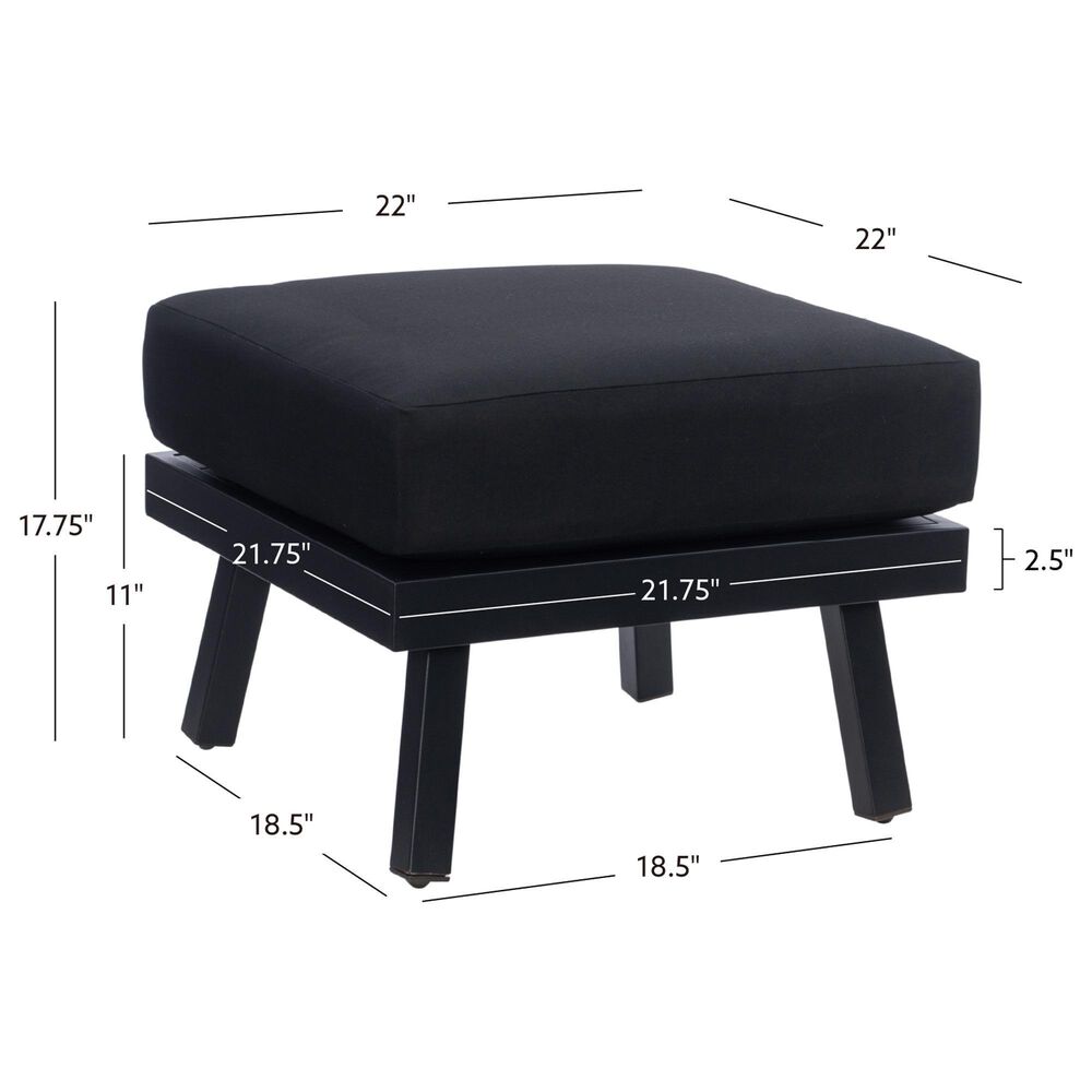 Linon Home Decor Holland Patio Ottoman in Black, , large