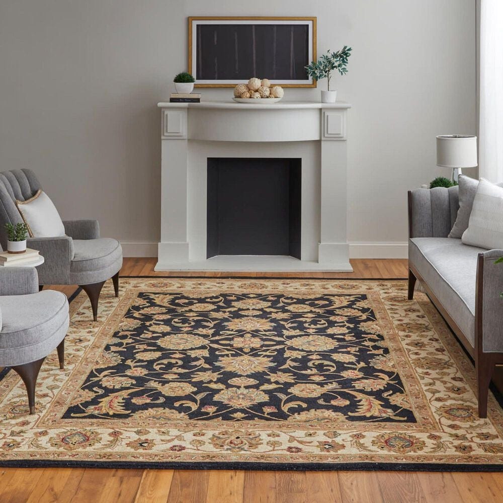 Feizy Rugs Wagner Black and Beige 5&#39; x 8&#39; Area Rug, , large