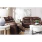 Ashley Stoneland Manual Reclining Loveseat with Console in Chocolate, , large
