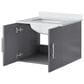 Lexora Home Geneva 24" Single Bathroom Vanity in Dark Grey with 2 cm White Quartz Top and Rectangular Sink, , large
