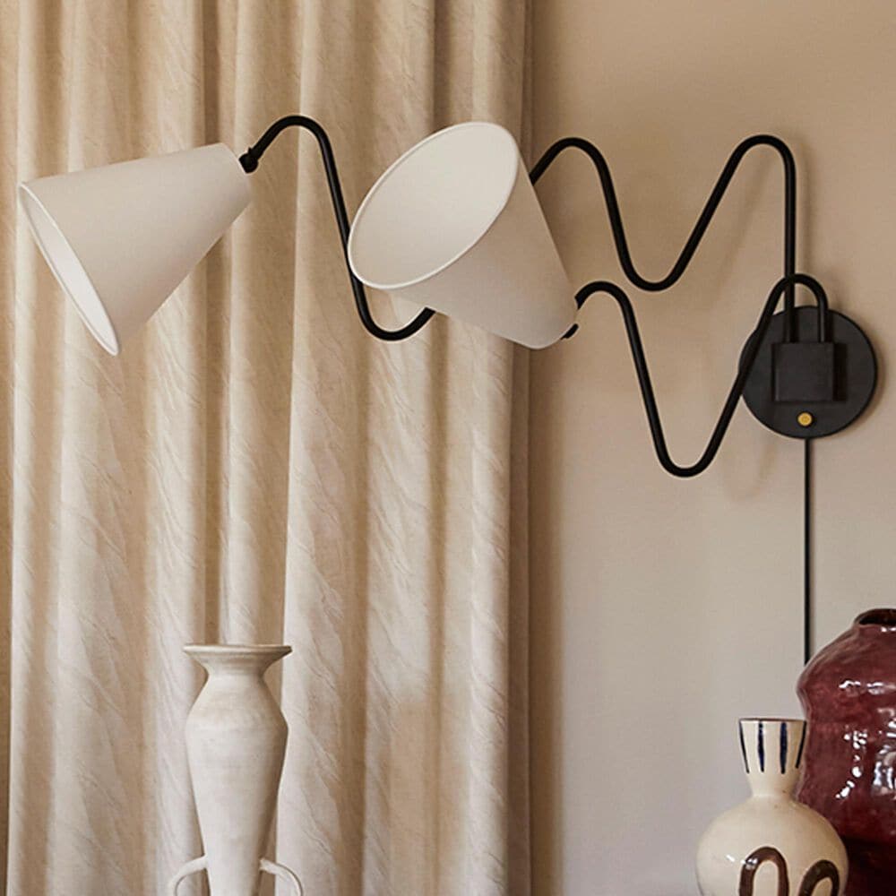 Mitzi Lighting Onda 2-Light Plug-In Sconce in Soft Black, , large