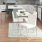 Lumisource Fuji Side Chair with White Velvet Cushion in Brushed Stainless Steel (Set of 2), , large