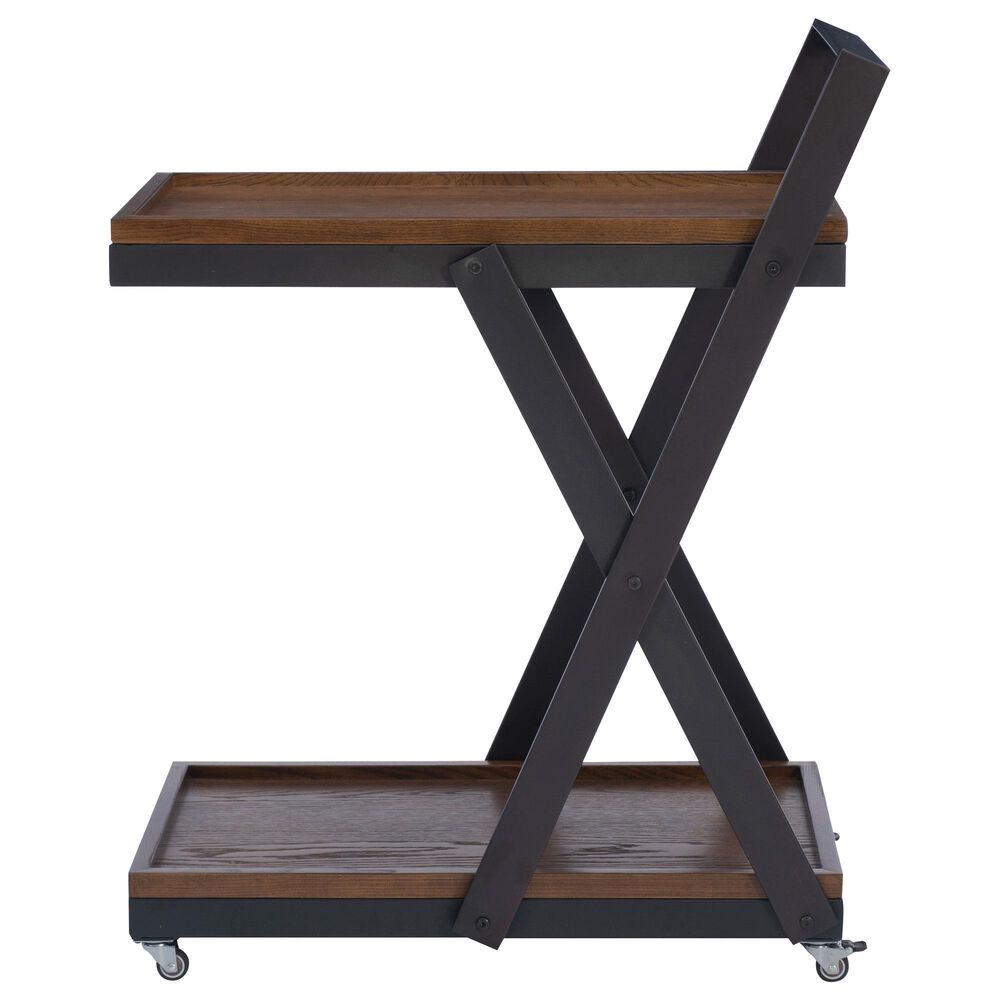 Linon Home Decor Ember Bar Cart in Barley and Dark Gunmetal, , large