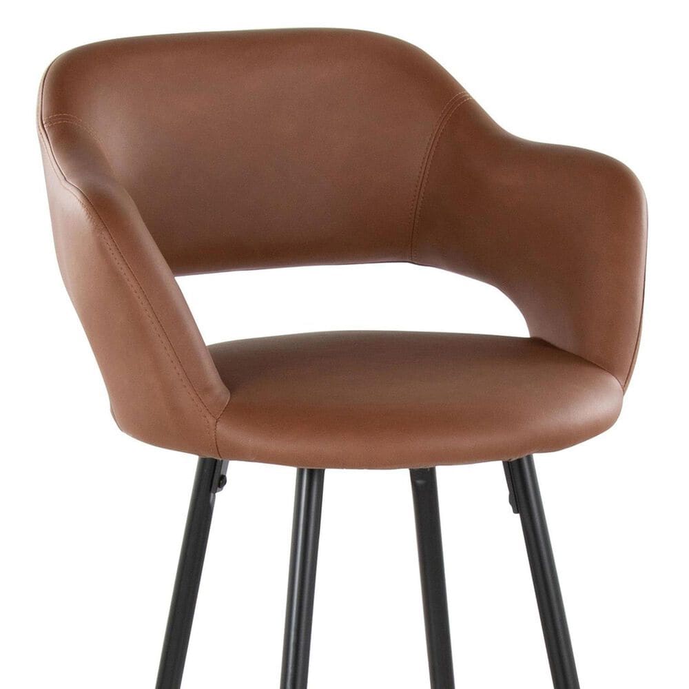 Lumisource Margarite Barstool with Brown Cushion in Black &#40;Set of 2&#41;, , large