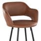 Lumisource Margarite Barstool with Brown Cushion in Black (Set of 2), , large
