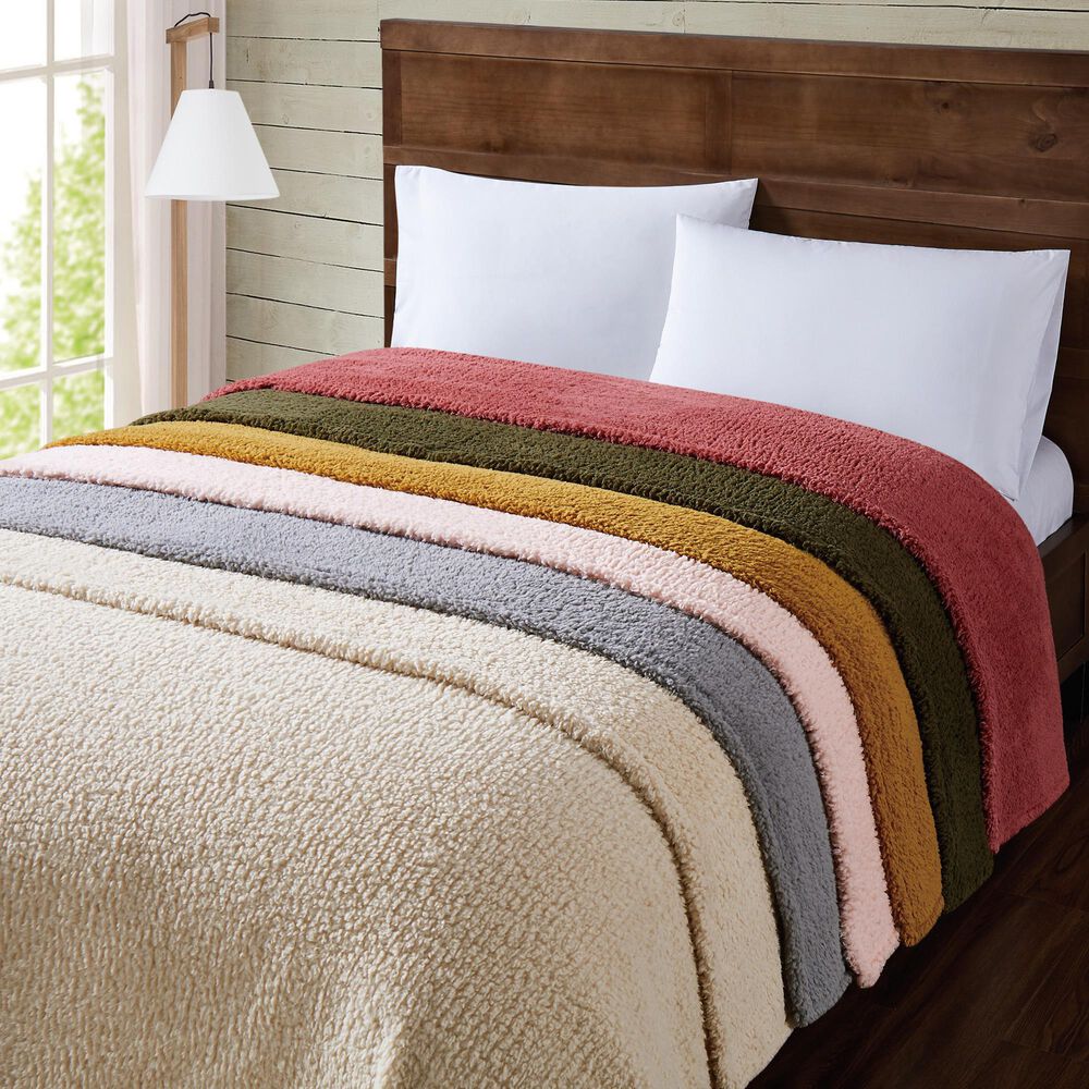 Pem America Brooklyn Loom Marshmallow King Blanket in Mustard, , large