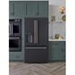 Cafe 22.2 Cu. Ft. Counter Depth French Door Refrigerator in Matte Black with Brushed Stainless Handle, , large