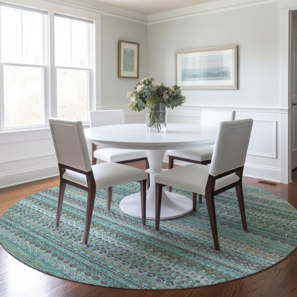 Dalyn Rug Company Solace SL2 8&#39; Round Aqua Area Rug, , large