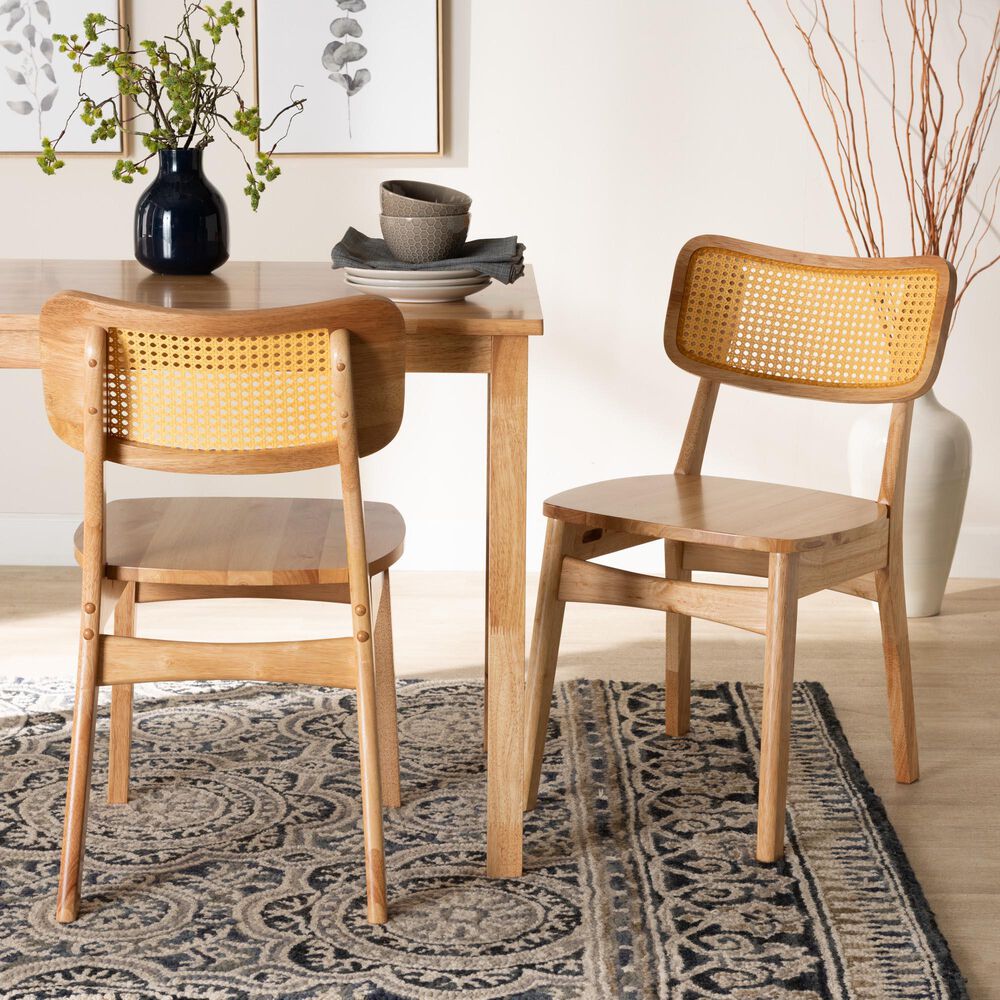 Baxton Studio Tadeo Side Chair in Natural (Set of 2), , large