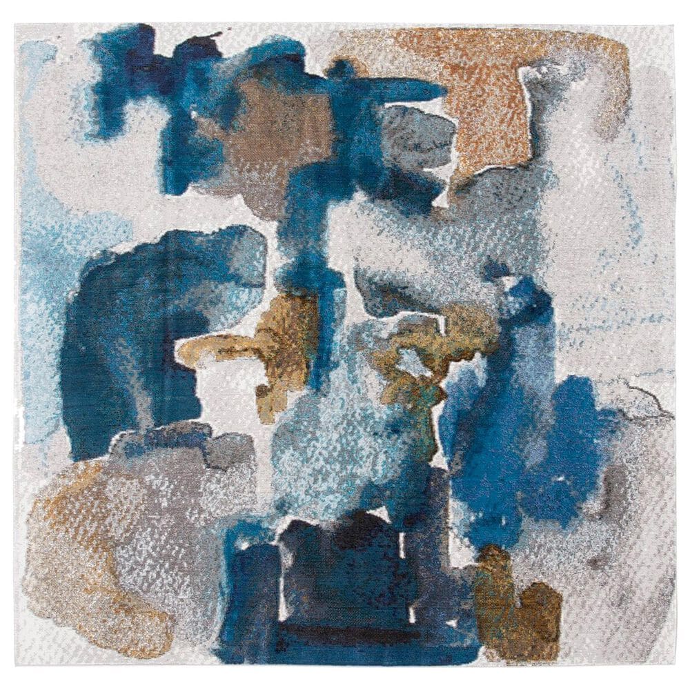 Safavieh Aria Abstract 6"6" Square Ivory and Navy Area Rug, , large