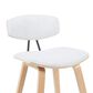 Armen Living Fox Bar Height Stool with White Upholstery in Patterned Oak, , large