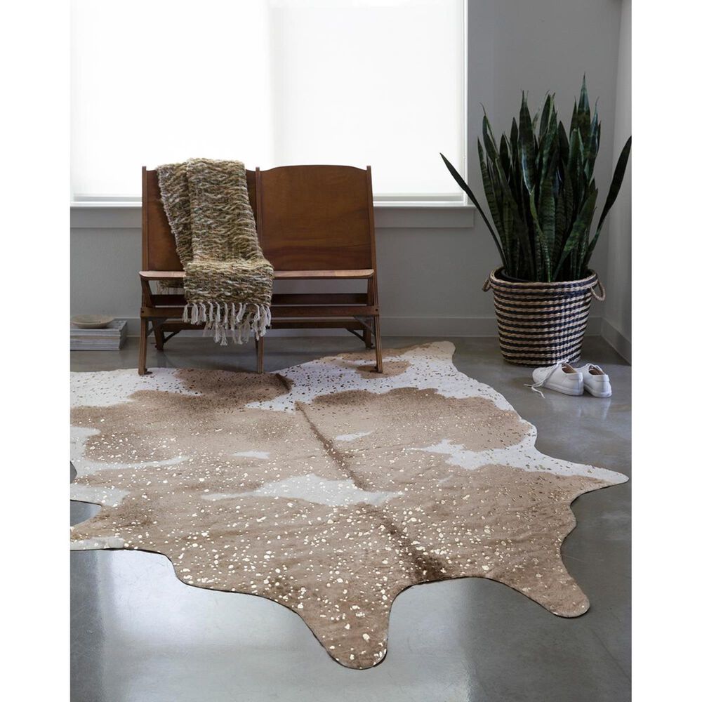 Loloi Bryce BZ-06 5&#39; x 6&#39;6&quot; Taupe and Champagne Area Rug, , large