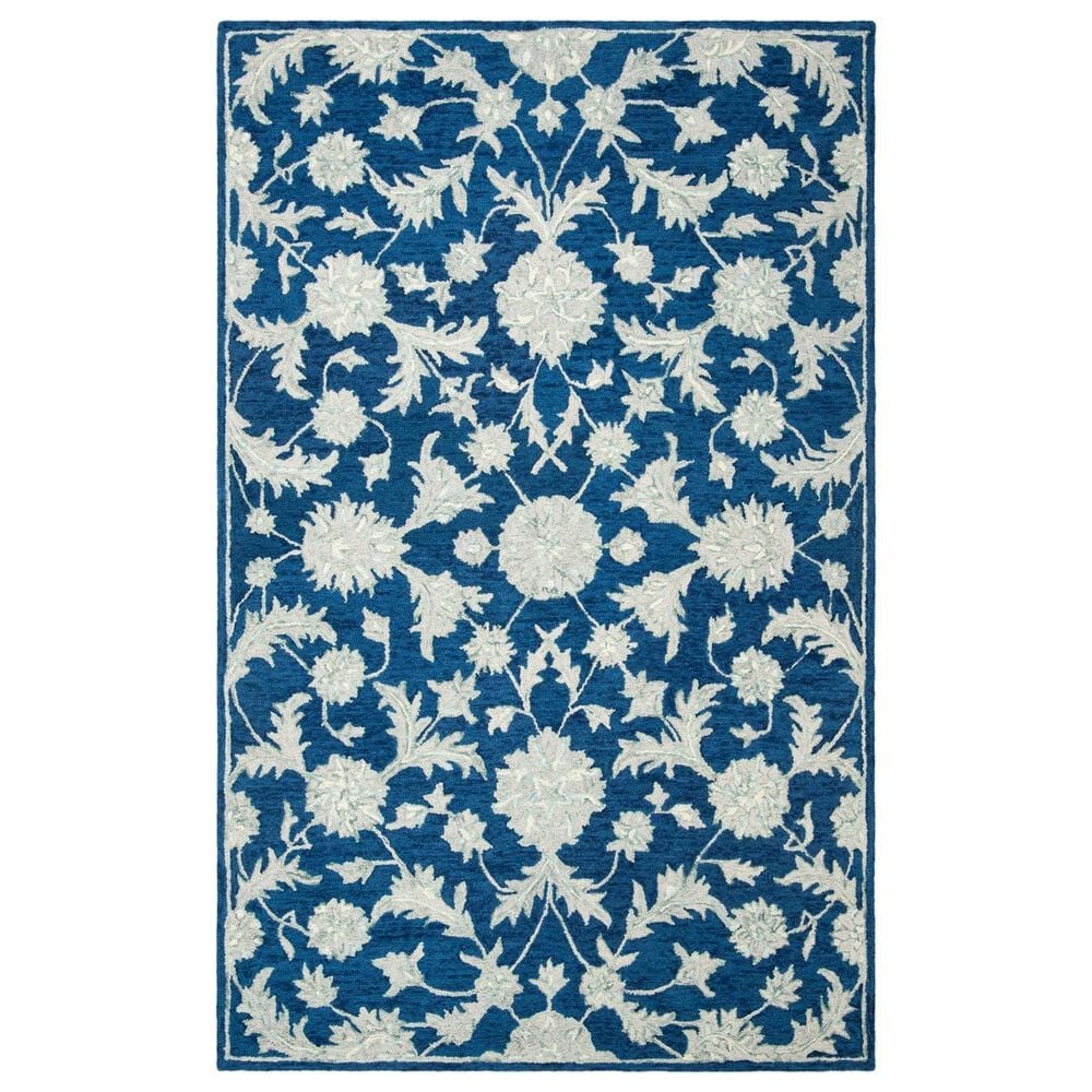 Safavieh Micro-Loop 5" x 8" Navy and Grey Area Rug, , large