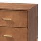 Baxton Studio Mandolin 2-Drawer Nightstand in Ash Walnut and Gold, , large