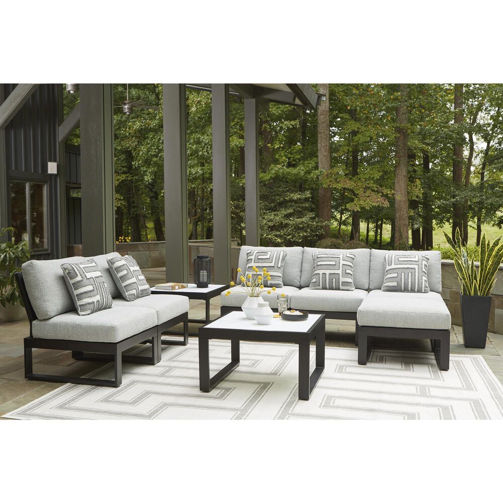 Ashley Beachloft Patio Square Coffee Table in Black and Gray - Table Only, , large