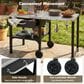 Hearth and Haven Outdoor Foldable Kitchen Cart with Side Table in Black, , large