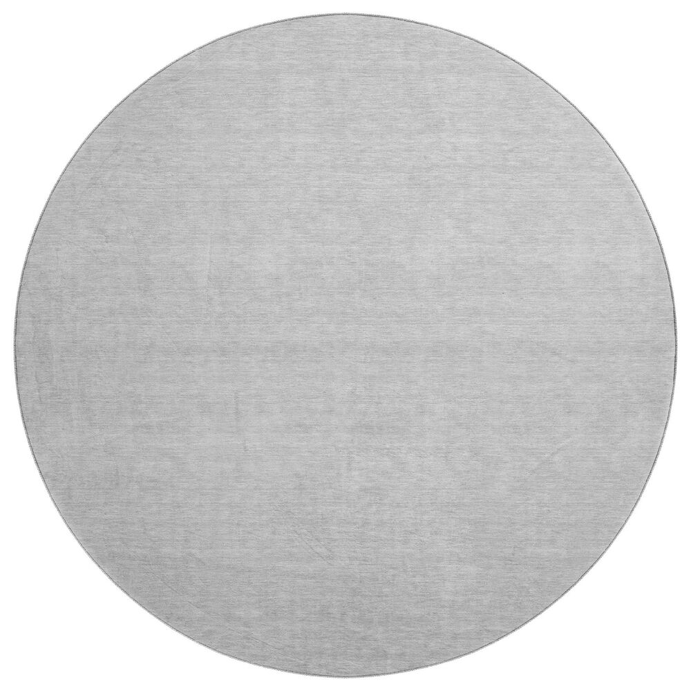 Dalyn Rug Company Soft Essentials Solid Silver 8" Round Area Rug, , large