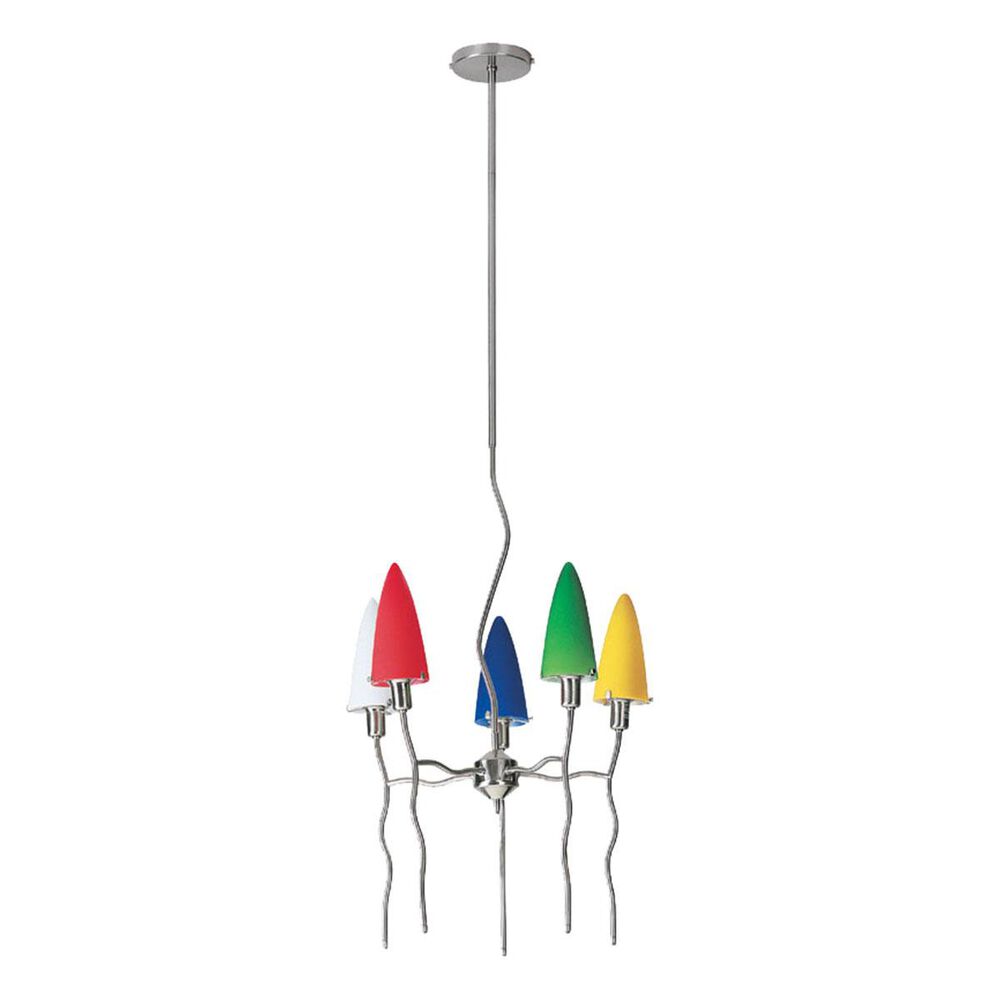 Lite Source Kaub 5-Lite Ceiling Lamp in Polished Steel, , large