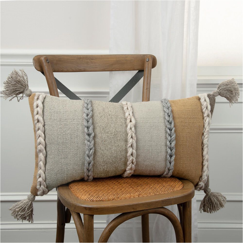 Rizzy Home Stripe 14" x 26" Pillow Cover in Camel, , large