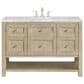 James Martin Vanities Breckenridge 48" Single Vanity in Whitewashed Oak with 3 cm Carrara White Marble Top, , large