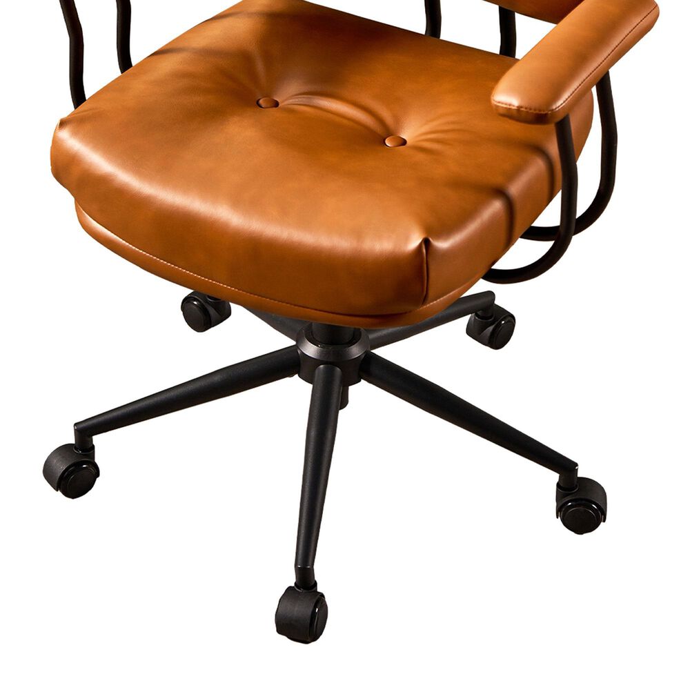 HOMLUX Executive Office Chair with PU Fabric Cushion in Brown, , large
