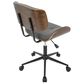 Lumisource Lombardi Desk Chair with Grey Cushion in Walnut and Black, , large
