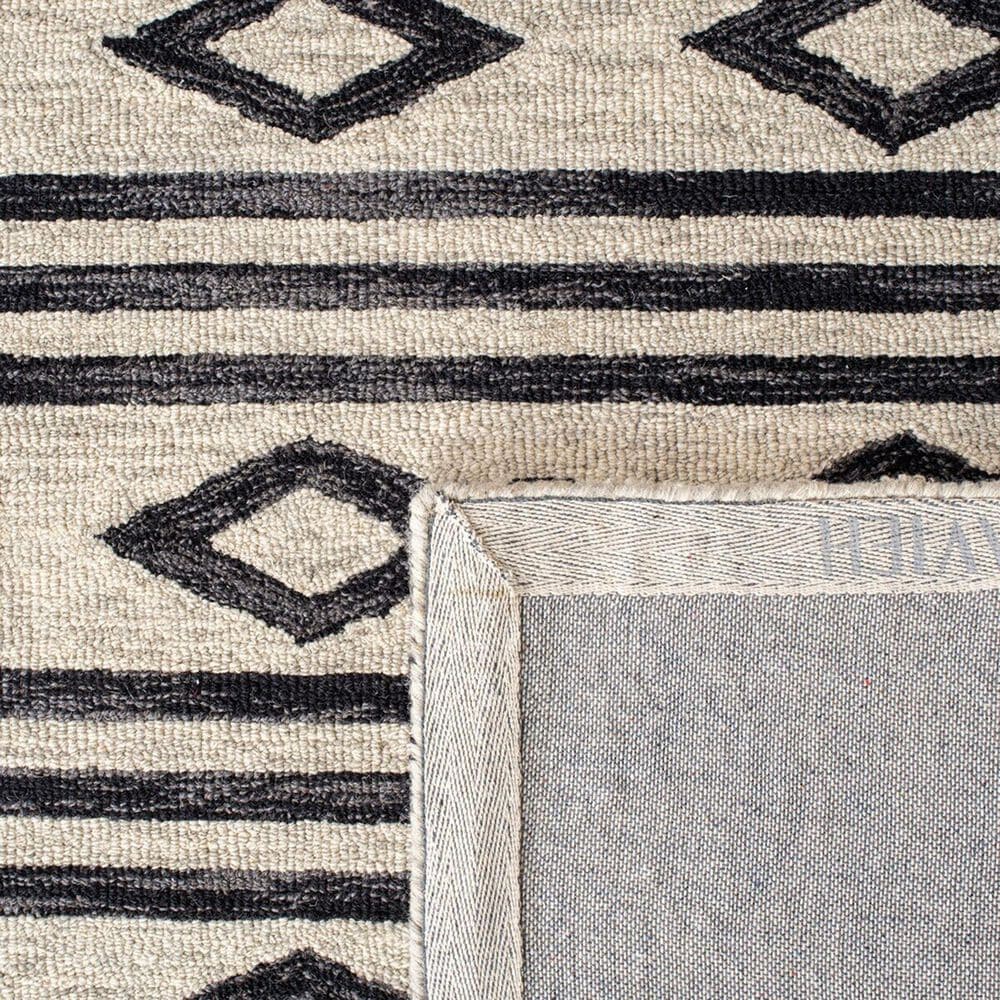 Safavieh Micro-Loop 5&#39; Square Ivory and Charcoal Area Rug, , large