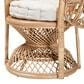 Baxton Studio Ediva Patio Accent Chair with Natural Brown Rattan in White, , large