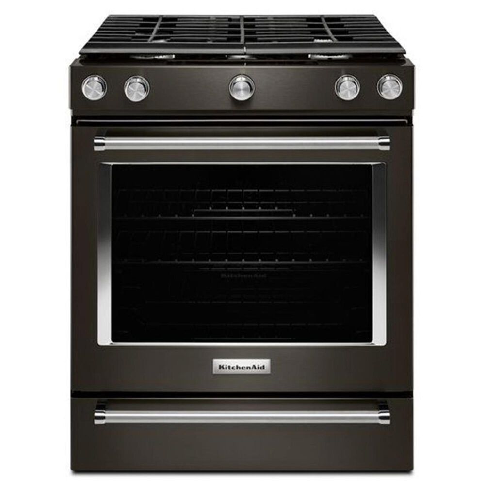 KitchenAid 30" 5.8 Cu. Ft. Gas Range in Black Stainless Steel, , large