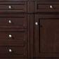 James Martin Vanities Brittany 60" Single Bathroom Vanity in Burnished Mahogany with 3 cm Victorian Silver Quartz Top and Rectangular Sink, , large