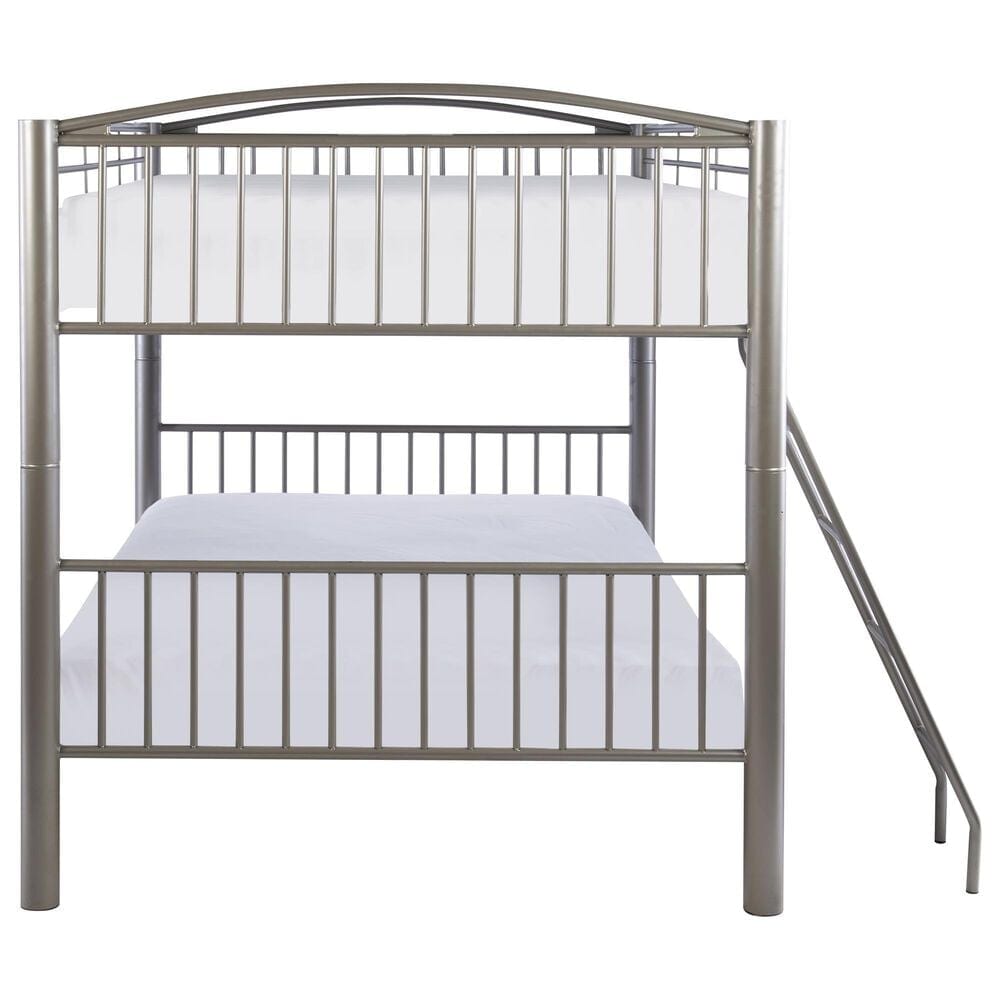 Linon Home Decor Heavy Full Over Full Bunk Bed in Pewter, , large