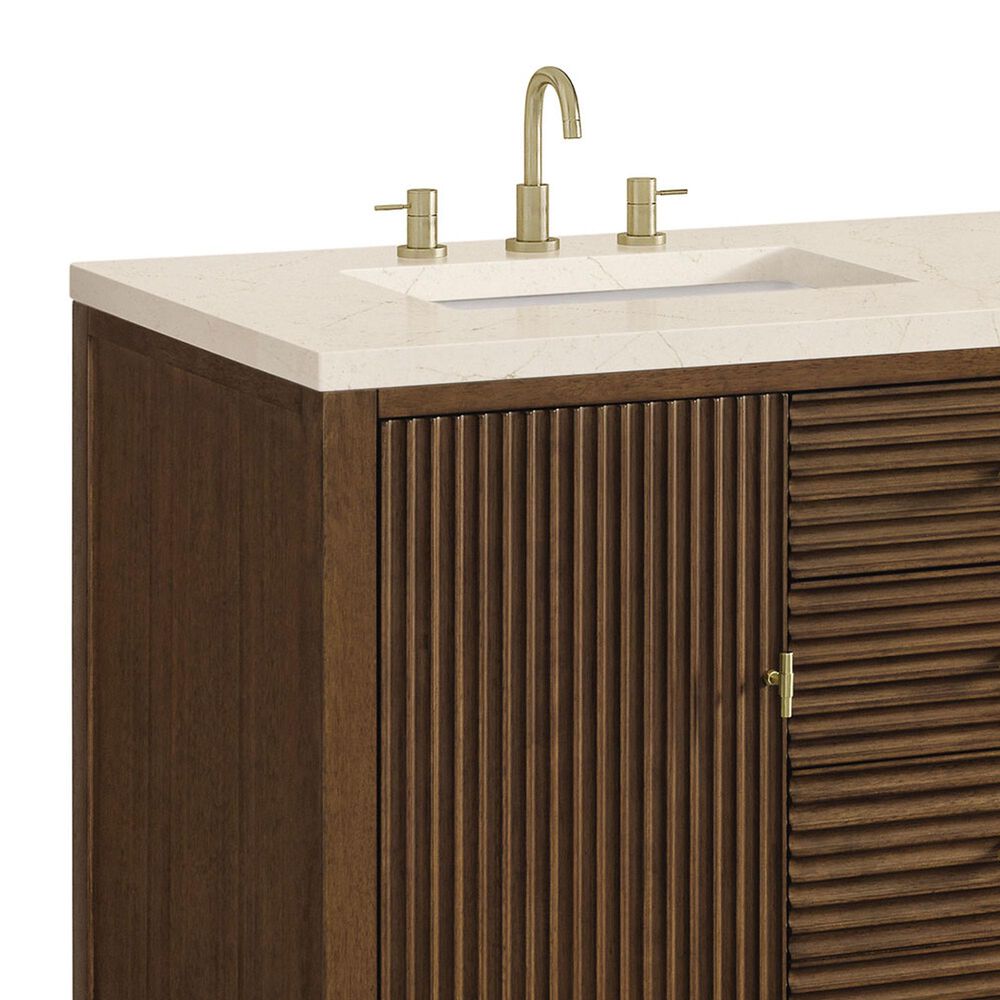 James Martin Vanities Myrrin 60&quot; Double Vanity in Mid-Century Walnut with 3 cm Eternal Marfil Quartz Top, , large
