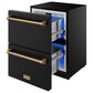 Thor Kitchen Gordon Ramsay 5.4 Cu. Ft. Undercounter Drawer Refrigerator with Bronze Handle Kit in Black, , large