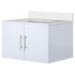 Lexora Home Geneva 30" Single Bathroom Vanity in Glossy White with 2 cm White Quartz Top and Rectangular Sink, , large