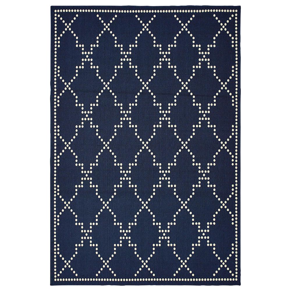 Oriental Weavers Marina 7765B 5"3" x 7"6" Navy and Ivory Area Rug, , large
