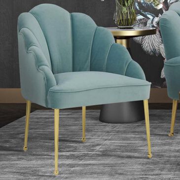 Tov Furniture Daisy Velvet Chair in Sea Blue, , large