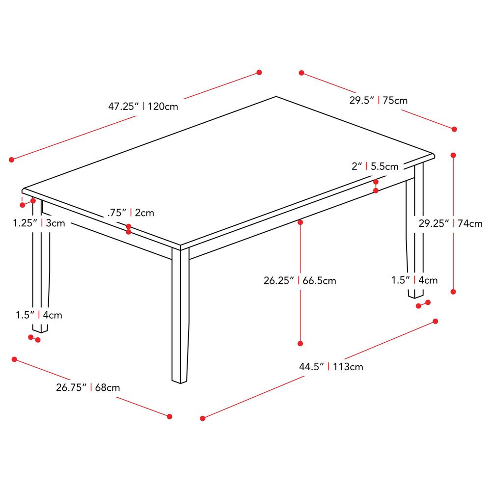 CorLiving Michigan Dining Table in White/Grey, , large