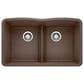 Blanco Diamond Equal Double Bowl Kitchen Sink with Low Divide in Cafe, , large